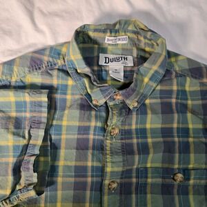 Duluth  Shirt‎ Untucked Men's Medium Button Down Shirt Slim Fit Short Sleeve